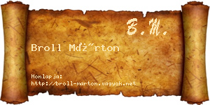 Broll Márton névjegykártya